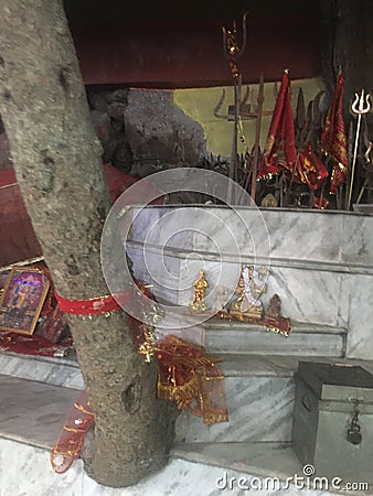 Hinduism display of Idols, God Goddess old Stock Photo