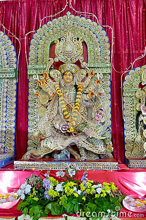 Hinduism gods and goddesses Durga statue Editorial Stock Photo