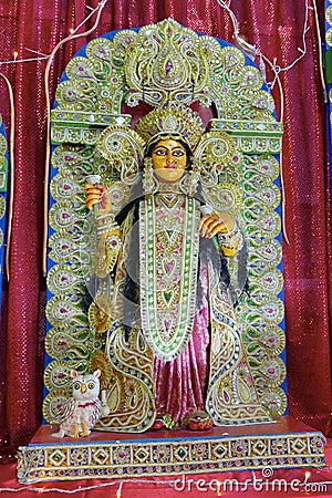 Hinduism gods and goddesses Lakshmi statue Editorial Stock Photo
