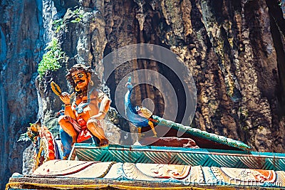 Hinduism statue of temple at Batu Caves in Kuala Lumpur Stock Photo
