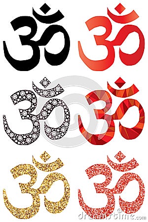 Hinduism symbol set Vector Illustration