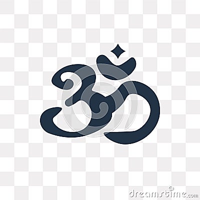 Hinduism vector icon isolated on transparent background, Hinduism transparency concept can be used web and mobile Vector Illustration