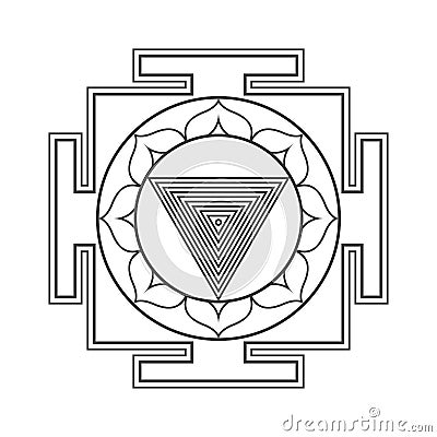 Hinduism yantra sacred geometry mandala Vector Illustration