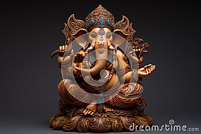 Hinduistic sculpture ganesha. Generate Ai Stock Photo