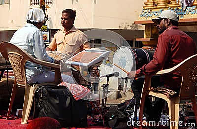 Hindus celebrate Holi festival take procession carrying idols Editorial Stock Photo