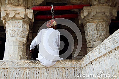 The hindus in Jagdish Temple of Udaipur Editorial Stock Photo