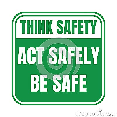 hink safety act safely be safe symbol icon Cartoon Illustration
