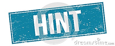 HINT text on blue grungy rectangle stamp Stock Photo