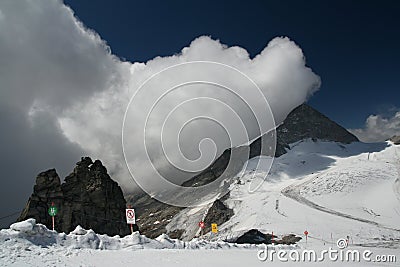 Hintertux glacier Stock Photo