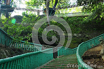 Hinulugang Taktak water falls path way in Antipolo, Philippines Stock Photo