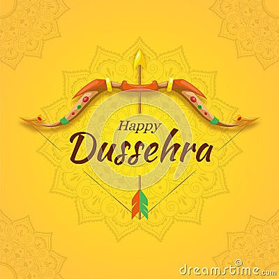 Happy Dussehra Vijayadashami also known as Dasahara, Dusshera, Dasara Vector Illustration