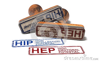 HIP and HEP High Intellectual or Emotional potential Stock Photo