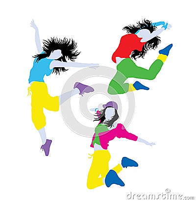 Hip Hop Break Dancer Activity Silhouette Vector Illustration