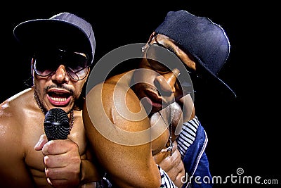 Hip Hop Concert with Rappers Stock Photo