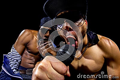 Hip Hop Concert with Rappers Stock Photo