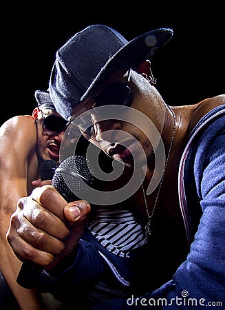 Hip Hop Concert with Rappers Stock Photo