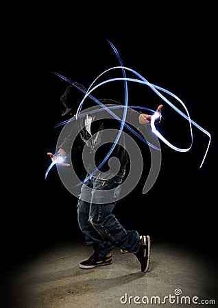 Hip Hop Dancer performing Stock Photo