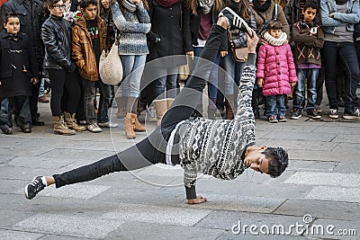 Hip Hop dancing street performer Editorial Stock Photo