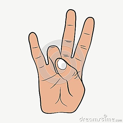 Hip-Hop hand gesture. East Coast rap sign. Vector. Vector Illustration