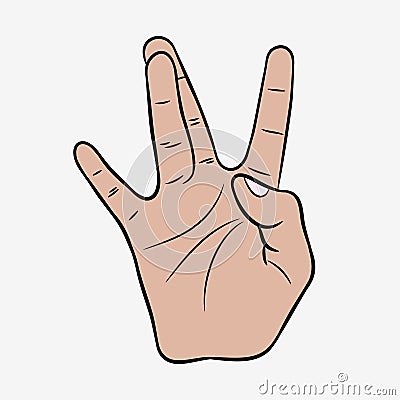 Hip-Hop hand gesture. West Coast rap sign. Vector. Vector Illustration