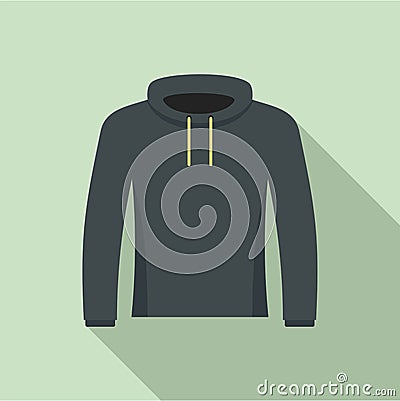Hip hop hoodie icon, flat style Cartoon Illustration