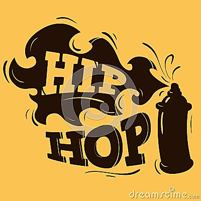 Hip Hop Label Design With A Spray Balloon Silhouette. Vector Illustration