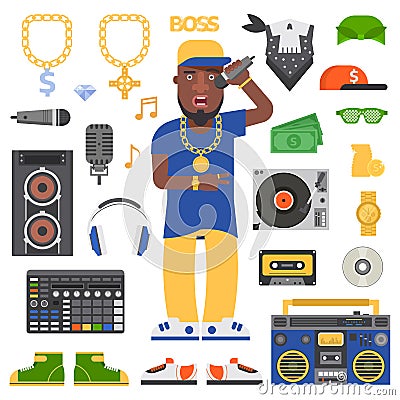 Hip hop man vector. Vector Illustration