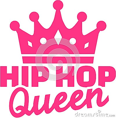 Hip hop queen with crown Vector Illustration