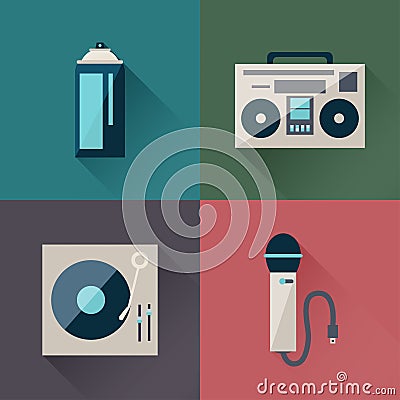 Hip Hop set Vector Illustration