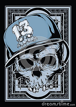 Hip hop skull Vector Illustration