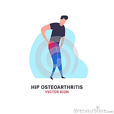 Hip osteoarthritis icon Vector Illustration