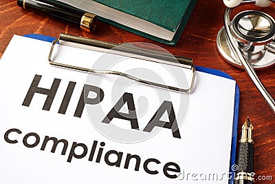 HIPAA compliance form on a clipboard. Editorial Stock Photo