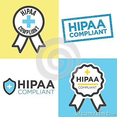 HIPAA Compliance Icon Graphics Vector Illustration