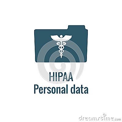 HIPAA Compliance icon set with hippa image involving medical privacy Vector Illustration