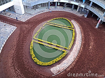 The Hipodromo de las Americas y Centro de Convenciones Citibanamex is a race track for thoroughbreds and quarter horses in CDMX Editorial Stock Photo