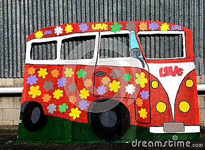 Hippie Bus Van Stock Photo