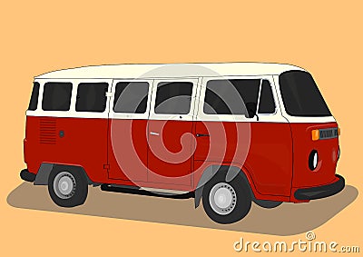 VW minibus or camper Vector Illustration