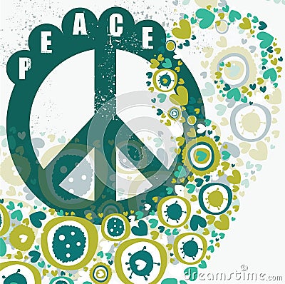 Hippie peace banner Vector Illustration