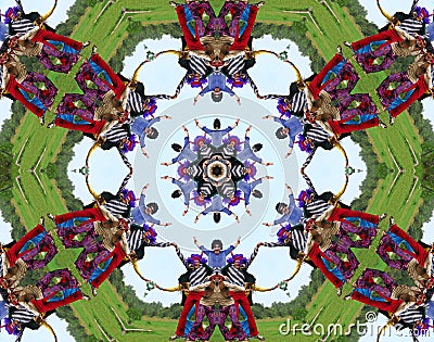 Hippie people kaleidoscope Stock Photo