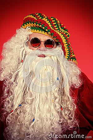 Hippie Santa Stock Photo