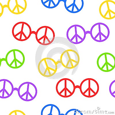 Hippie seamless pattern Vector Illustration