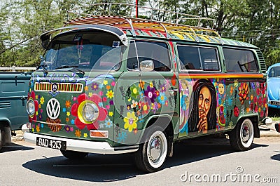 Hippie Volkswagen Kombi Editorial Stock Photo