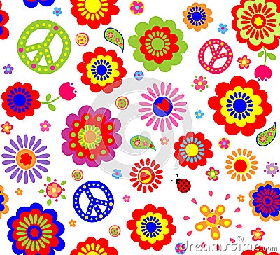 Hippie wallpaper Vector Illustration