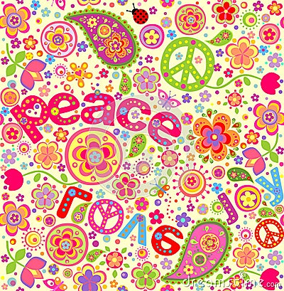 Hippie wallpaper Vector Illustration