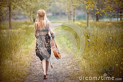 Hippie woman Stock Photo