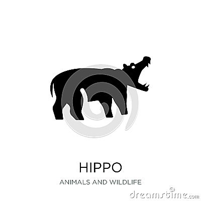 hippo icon in trendy design style. hippo icon isolated on white background. hippo vector icon simple and modern flat symbol for Vector Illustration