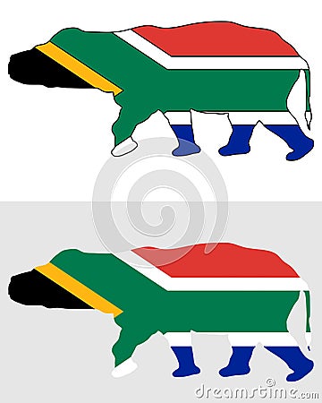 Hippo South Africa Vector Illustration