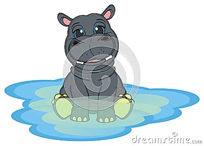 Hippo on the water Stock Photo