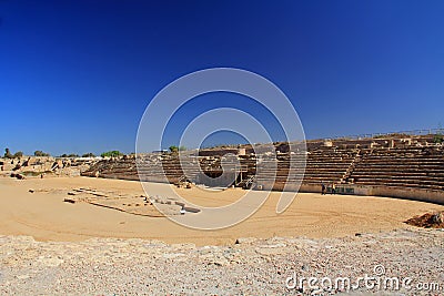 Hippodrome in Caesarea Maritima National Park Stock Photo