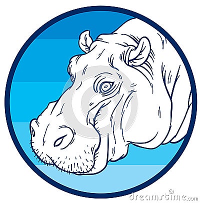 Hippopotamus amphibius or river horse Vector Illustration